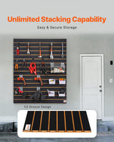 VEVOR Slatwall Panel, 16 sq.ft, Versatile Durable Slat Wall Panel with MDF Material & 3 in Groove, Aesthetic Easy to Clean Slat Wall Panel with Melamine Surface, Fit for Bicycles, Hammers, etc. VEVOR