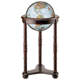 Replogle Lancaster, Dark Cherry Finish Wood Stand, Blue Ocean World Globe, 12" diameter Floor Model, perfect for small rooms Replogle