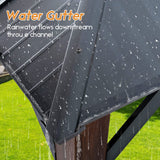 Warmally 12'×14' Hardtop Gazebo with Stable Support Posts, Outdoor Metal Gazebo with Nettings and Curtains Fast-Splicing Aluminum Structure for Patio Backyard Deck and Lawns Warmally