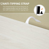 HOMCOM Freestanding Storage Cabinet, Bathroom Floor Cabinet with 4 Drawers and Door, White Wood Grain HOMCOM