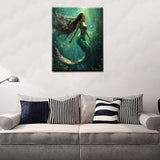 Tucocoo Green Mermaid Paint by Number for Adults Canvas Ocean Painting by Numbers Kits for Adult Include Acrylic Paints&Paintbrush,DIY Underwater World Mermaid for Home Wall Decor16x20inch No Frame Tucocoo