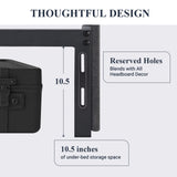 Allewie Full Size Platform Bed Frame with 3 Storage Drawers, Fabric Upholstered, Wooden Slats Support, No Box Spring Needed, Noise Free, Easy Assembly, Dark Grey Allewie