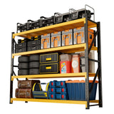MDXEKE 3000lbs Garage Shelving Heavy Duty, 4-Tier Metal Adjustable Garage Shelves, Storage Shelves for Warehouse, Pantry, Basement, 31.5" W X 20" D X 63" H (Black+Yellow, 31.5x20x63) MDXEKE
