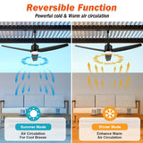 BZX Waterproof Outdoor Ceiling-Fan with Light - 52" Modern Ceiling Fans with 3 Colors LED Light, App & Remote Control, Quiet DC Motor, for Patios Gazebo, Black BZX