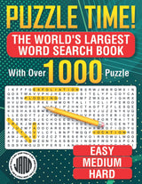 Puzzle Time! The World's Largest Word Search Book: With Over 1,000 Puzzles (Easy, Medium, Hard) WoodArtSupply