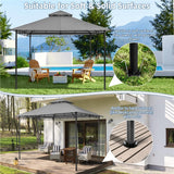 Yaheetech Gazebo for Patios - 11x11ft Outdoor Powder-Coated Steel Frame Gazebo, Double Roofs Grill Shelters BBQ Pavilion for Lawn/Backyard/Garden/Deck, Dark Gray Yaheetech