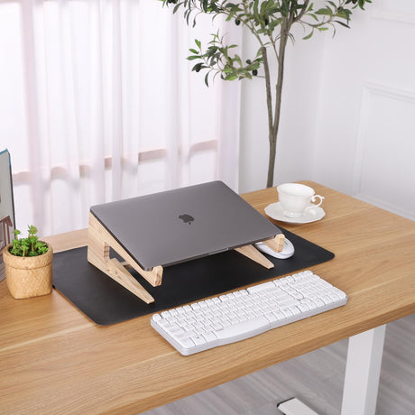 Wood Laptop Stand,Universal Computer Stands for Desk,Vertical Laptop Holder for MacBook Pro, Wooden Laptop Riser for MacBook Air, Dell, HP, Lenovo Compatible with 13.3 to 17.3 Inches All Laptops VNYOTT