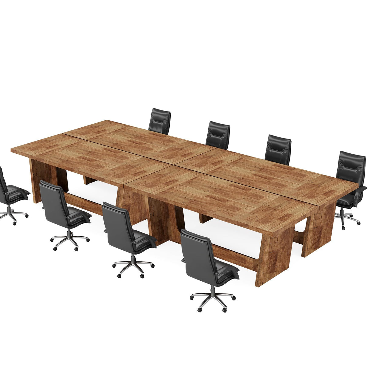 Tribesigns 12FT Conference Table, 70.87" W x 31.5" D Rectangular Seminar Table Set for Meeting Room, Solid Executive Business Furniture Boardroom Desk for Office, Light Brown Tribesigns