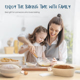 RORECAY Bread Banneton Proofing Basket Set, 9 Inch Round & 10 Inch Oval Cane Sourdough Baskets with Dough Whisk Bread Lame Dough Scraper Bowl Scraper Silicone Brush Sourdough Bread Baking Supplies rorecay