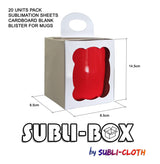 Subli-Box Cardboard Sublimation Blister for Mugs Pack 20 Units by Subli-Cloth Subli-Cloth