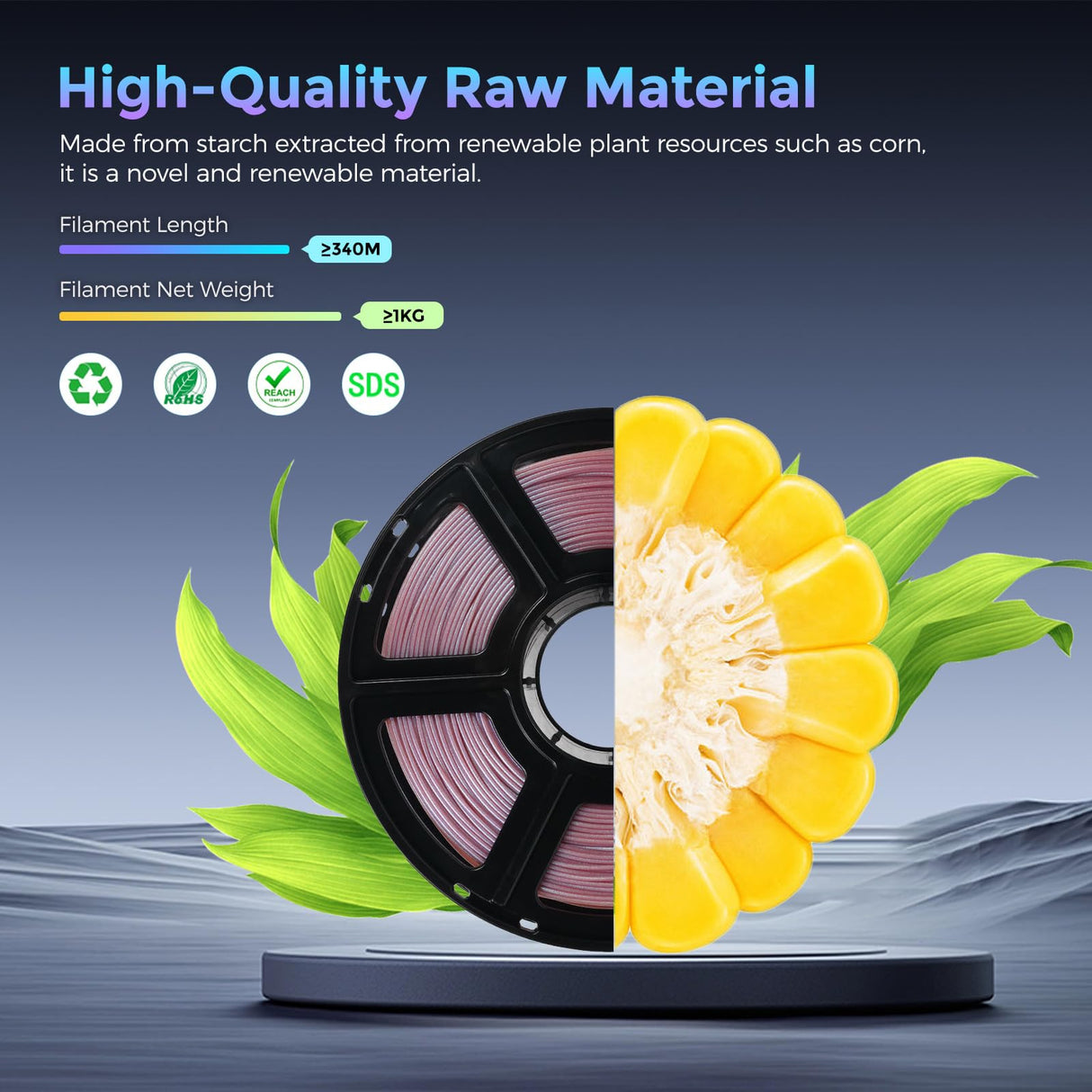 FLASHFORGE PLA Filament 1.75mm +/- 0.02mm Rose Quartz, Color Changeable 3D Printer Filament 1kg (2.2lbs), Chameleon 3D Printing Filament Changing Colors with Light, Perfectly Hide The Layer Line FLASHFORGE