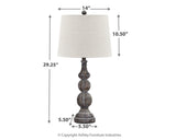 Signature Design by Ashley Mair Rustic Farmhouse Poly Table Lamp 2 Count, Gray Signature Design by Ashley
