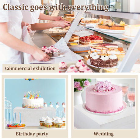 Roowest Set of 4 Wood Display Risers Rustic Cupcake Stand Rustic Wood Cake Stands Wooden Stackable Display Box for Dessert Wedding Birthday Christmas Village Party Decoration(Vintage White) Roowest