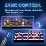 MESAlLUP 16 Inch 3 Tier LED Lighted Liquor Bottle Display Shelf with Remote Control, Detachable Multi Color Lighting Bar Accessories for Home, Party & Commercial Use MESAILUP