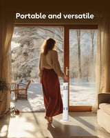 Aerozy Patio Heater for Outdoor Use, Electric Space Heater Indoor, Portable Infrared Heater with 60-Degree Oscillation, Timer, Remote, for Patio, Gazebo, White AEROZY