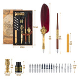 Hethrone Feather Pen and Ink Set - Quill Pens Calligraphy Pen Set Fountain Dip Pen Hethrone