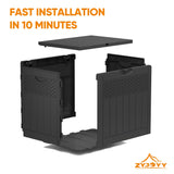 ZYJOYY 33 Gallon Resin Deck Box, Weatherproof Outdoor Storage Box for Patio, Garden, Pool, and Yard, Lockable Waterproof Bin for Tools, Cushions, and Accessories, Black ZYJOYY