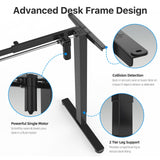JOYSEEKER Electric Standing Desk Frame Workstation,Stand up Desk Legs Height Adjustable,Ergonomic Sit Stand Desk Base for 39 to 63 inch Table Tops,Black JYLH JOYSEEKER