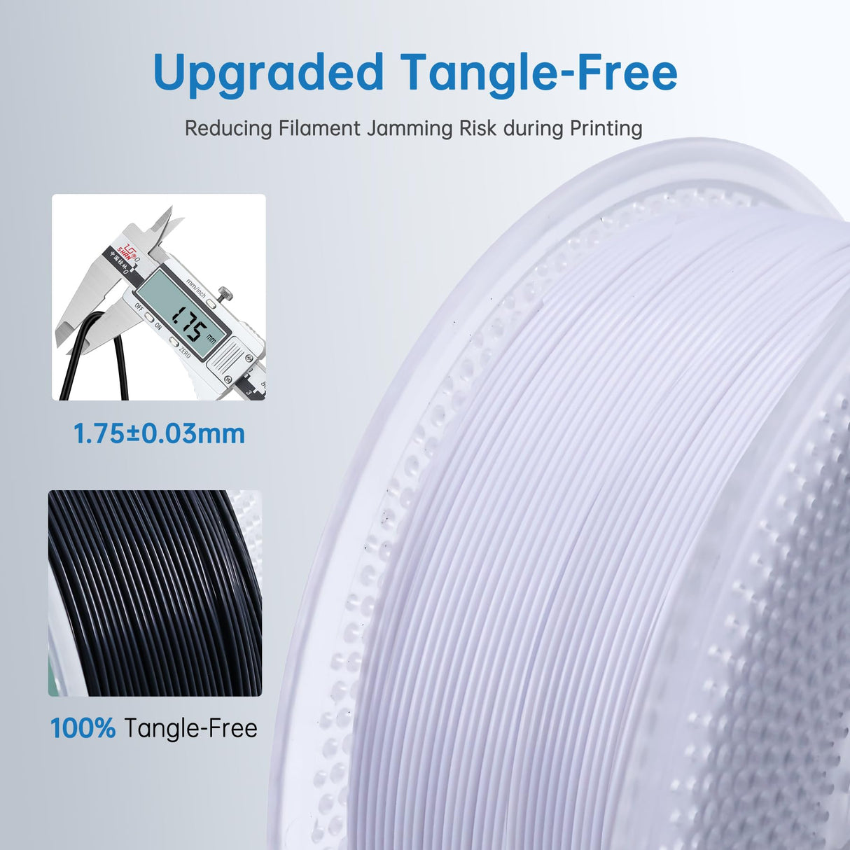 PLA-F Filament White 1KG(2.2LBS), PLA Plus 3D Printer Filament 1.75mm ± 0.02mm Strength and Toughness Fit for Most FDM 3D Printers Lotactree