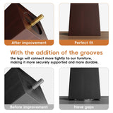 6 Inch Wooden Sofa Legs Set of 4, Brown Square Wood Furniture Feet Couch Legs, Mid Century Modern Dresser Replacement Feet for Chair Cabinet Armchair Recliner Table Or Home DIY Projects Bun Feet GOSCHE