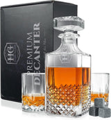 Luxury Gift For Men – Whiskey Decanter Set For Beloved Husband Or Dad Birthday Gift – 2 Whiskey Glasses And Decanter Set Is a Great Gift Idea for Whisky, Bourbon, Scotch lovers Hydro Gizmos