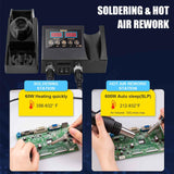 Defabee 14pcs Soldering Station, 2 in 1 Hot Air Functions Digital Display Soldering Iron Soldering Kit, 8898 Portable SMD Rework Station, ºC/ºF Cool/Hot Air Conversion and Auto Sleep Defabee