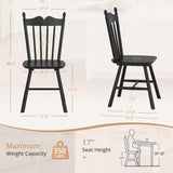 LUE BONA Black Dining Chairs Set of 4, Windsor Wooden Dining Chair with Thickened Backrest, Morden and Mid Century Kitchen Chairs for Dining Room Farmhouse, Weight Capacity 350 lbs LUE BONA