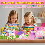 Unicorn Terrarium Kit for Kids, Unicorn Toys for Girls Age 4-6, Arts and Crafts Birthday Gift for Kids Ages 4 5 6 7 8 9 10 Year Old, Unicorn Academy Toys with Remote LED Night Light Swaitee