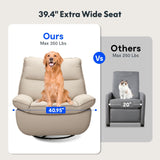 FLEXISPOT XRC7 Swivel Rocker Recliner Chair, 360° Swivel Oversized Armless Recliner Gaming Chair, Award-Winning Design with Premium PU Leather Upholstery for Living Room Gaming Room, Beige FLEXISPOT