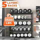 Howzone 72" H Garage Shelving 2000LBS Heavy Duty Storage Shelves Adjustable 5 Tier Metal Shelves for Storage Garage Industrial Shelving Utility Racks,16" D x35.5 Wx72 H,Black Howzone