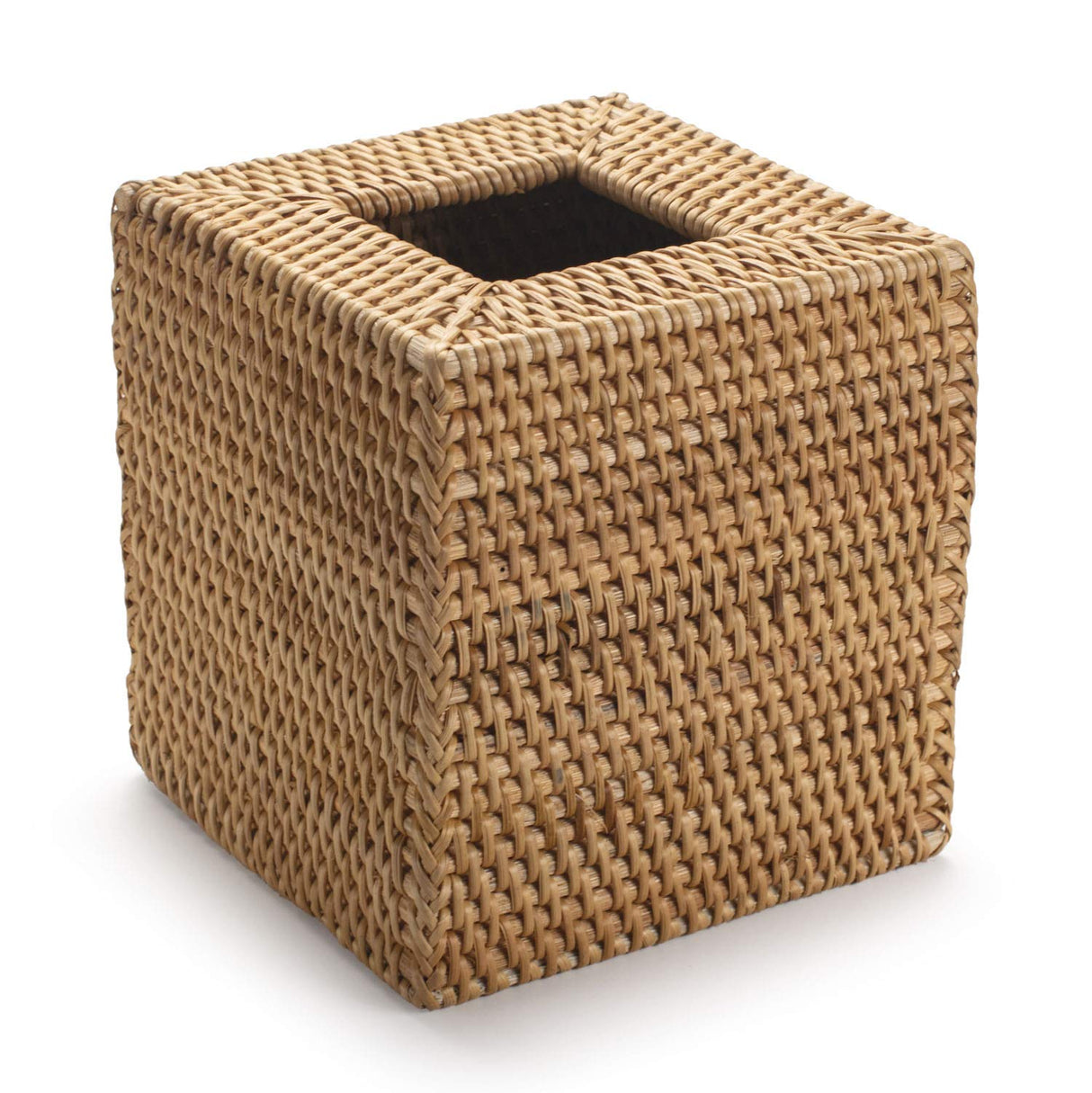 Rattan Tissue Box Cover Square, Hand Woven Wicker Tissue Holder, 5.5 x 5.5 X 5.7 inch, Natural YANGQIHOME