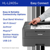 Brother HL-L2405W Wireless Compact Monochrome Laser Printer with Mobile Printing, Black & White Output | Includes Refresh Subscription Trial(1), Amazon Dash Replenishment Ready Brother