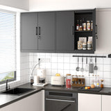 IRONFFICE Metal Wall Cabinet,Black Garage Wall Cabinet with 2 Doors,Hanging Storage Cabinets with Handle,Locking Cabinet with Shelves for Garage,Living Home IRONFFICE