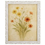 puthiac 8x10 Rustic Picture Frame, Farmhouse Distressed Wood Photo Frame, Shatterproof Acrylic Front, Wall & Tabletop, Vertical/Horizontal, Vintage Art Print Included – Distressed White puthiac