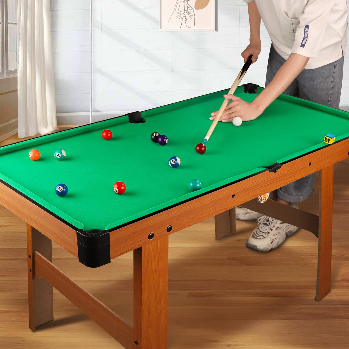 BBnote 48" Green Mini Pool Table, Billiard Tables includes 21 Billiards Equipment Accessories, Game Table for Kids and Adults BBnote