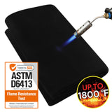 Matace 40x40 Inch Large Fireproof Welding Blanket & Pad, 5mm Thickened Fire Resistant Carbon Felt Cloth, Flame Retardant Fabric, Heat Shield for Grill Cover, Soldering, Firepit, Smoker, Black Matace