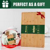 Homaxy Extra Large Organic Bamboo Cutting Boards for Kitchen, 20"x14" Wooden 2XL Cutting Board with Juice Groove and Handles, Charcuterie Butcher Block Wood Serving & Chopping Board - Pre Oiled Homaxy