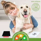 Green Pollywog | Paw Print Pet Keepsake Hinge Photo Frame + Ink Pad Kit | Dog Paw Print Kit | Extra-Large Ink Pad Included | 4 x 6 Picture Openings Green Pollywog