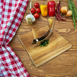 Farmhouse Kitchen Decor Acacia Wood Cutting Block with Hollow Center, Cheese Board Onion Board Vegetable Board Chopping Board Salad Bowl Mincing Tools, Birthday Housewarming Gifts, 8x8 Inch FTONENI