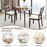 Giantex 3-Piece Dining Table Set for 2, Wooden Square Kitchen Table and 2 Chairs with Padded Seat, Ladder Back, Space-Saving Dinette Set for Small Spaces, Living Room, Dining Room Giantex