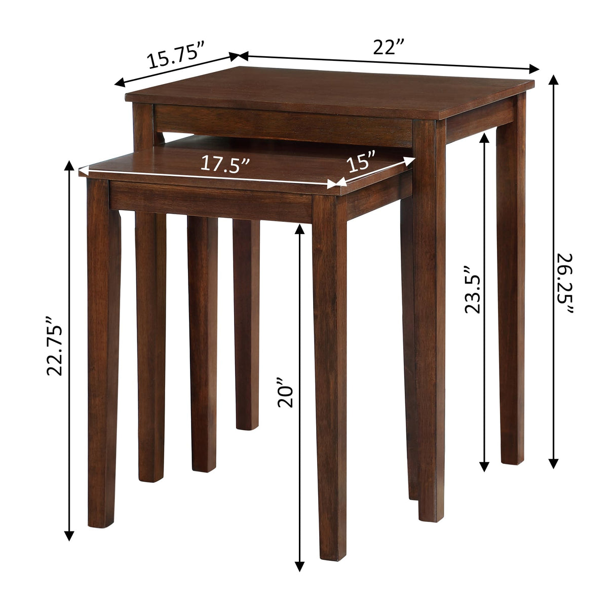 Convenience Concepts American Heritage Nesting End Tables, Espresso Convenience Concepts