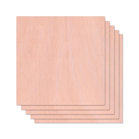 6 Pieces 1/8" x12" x 12" Craft Wood Mahogany Sheets Thin Wood Slices Craft Project Board Unfinished Plywood for Laser Cutting DIY Wooden Plate Model FORACKS