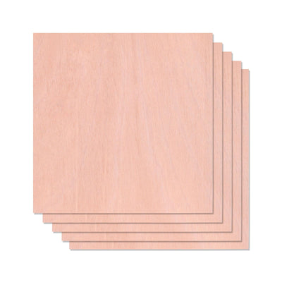 6 Pieces 1/8" x12" x 12" Craft Wood Mahogany Sheets Thin Wood Slices Craft Project Board Unfinished Plywood for Laser Cutting DIY Wooden Plate Model