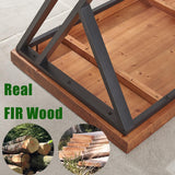 FurniChoi Real Wood Computer Desk, Modern Natural Wood Home Office Desk, Rustic Solid Wood Work Study Writing Desk, Farmhouse Workstation PC Gaming Executive Table for Bedroom, Brown, 47 inch FurniChoi