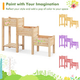 COSTWAY Raised Garden Bed, 3-Tier Wooden Elevated Planter Stand with Open Shelf & Drainage Holes, Outdoor Garden Bed Planting Boxes for Vegetables, Fruits, Flowers, Herbs, Natural COSTWAY