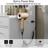 White Vanity Desk with Illuminated Mirror & Power Outlet, 11 Drawers Vanity Table with Chair, Makeup Vanity with 12 LED Lights, Tempered Glass Top, Dressing Table for Bedroom,Dressing Room CollaredEagle