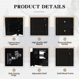 36'' Bathroom Vanity Without Resin Sink, Solid Wood Frame Modern Storage Cabinet with Tip-Out Drawer & Soft Closing Doors, Black Merax