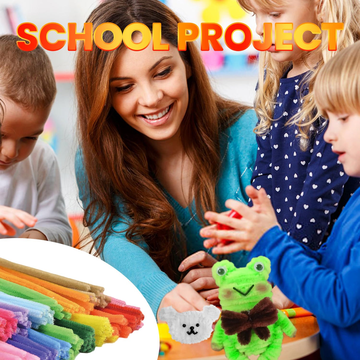 ESUOHYM 200PCS Pipe Cleaners with Instruction Manual 20 Colors Chenille Stems Bulk Art Craft Supplies Colorful Thick Fluffy Fuzzy Wire Sticks DIY Project for Kids Adults Back to School Supplies ESUOHYM