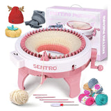 SENTRO Knitting Machine, 48 Needles Smart Knitting Crochet Machine with Row Counter for Adults and Beginners, Knitting Board Rotating Double Loom, Weaving Loom Machine Kit for Christmas New Year Gifts BZVV
