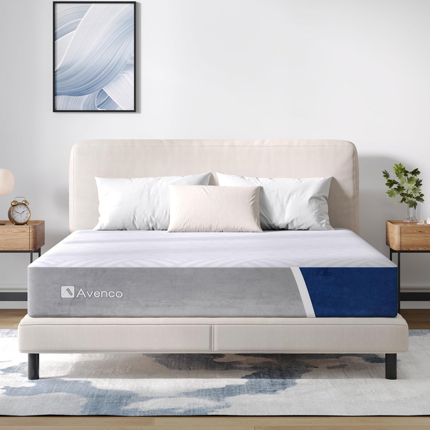 Avenco King Size Mattress, 14 inch King Mattress with Gel Memory Foam, Medium Firm, Mattress in a Box, Pressure Relief & Motion Isolation, CertiPUR-US Certified